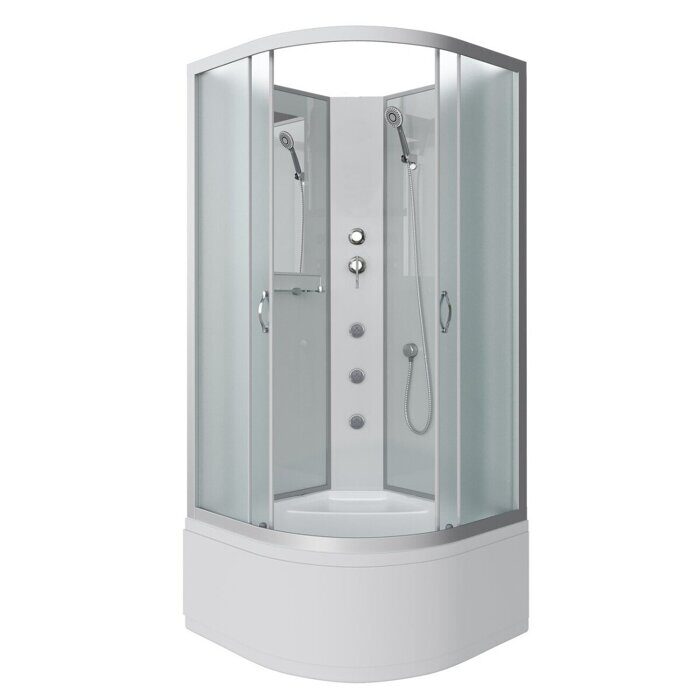 Niagara Classic NG-2308-14BKG, душевая кабина без крыши 90х90х200см, матовое стекло, высокий поддон, гидромассаж