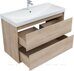 Милан 100 тумба дуб светлый для ванной комнаты с раковиной-столешницей Flat 100 Aquanet