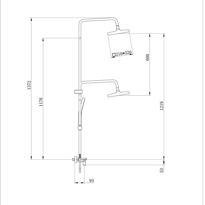 S52.24.06 Splenka Душевая система, черный