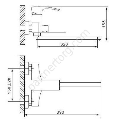Jacob Gappo G2207 смеситель для ванны хром