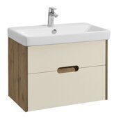 Оливия 70 см тумба подвесная дуб веллингтон для ванной комнаты с раковиной Адриана 70 Aquaton
