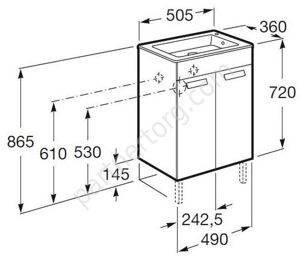 Debba тумба для ванной комнаты венге 50 Roca