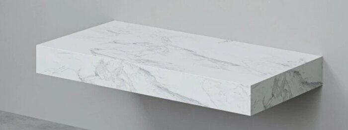 Unit 100 Velvex столешница под раковину белый мрамор для ванной комнаты
