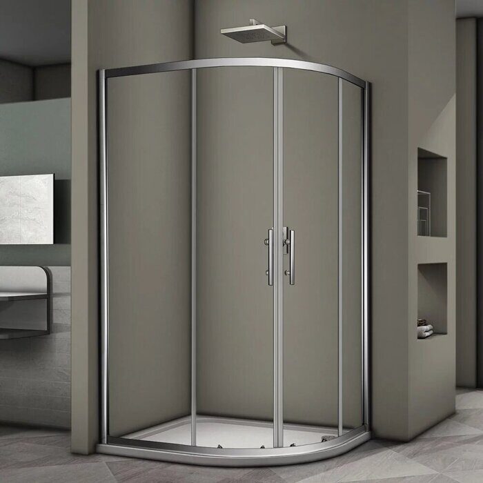 Veconi RV08-10080A-01-19C3 душевой угол 100х80x190 см, дверь раздвижная, профиль хром