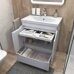 Grani 700-2-1 тумба белая для ванной комнаты с умывальником Como 70