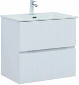 Джейн 70 тумба белая матовая для ванной комнаты с раковиной-столешницей Flat 70 Aquanet