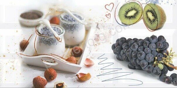 Vogue Morning 4 декор цветной глянцевый 20х40см Azori