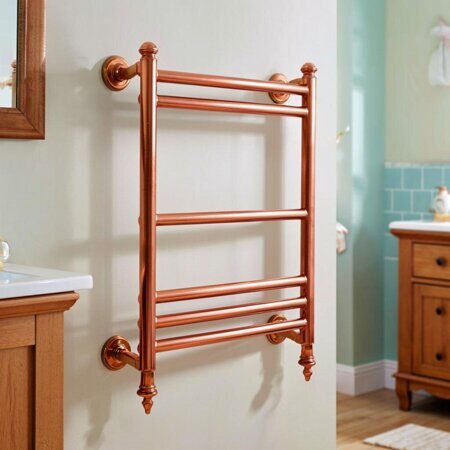 изображение полотенцесушителя из меди в ванной комнате