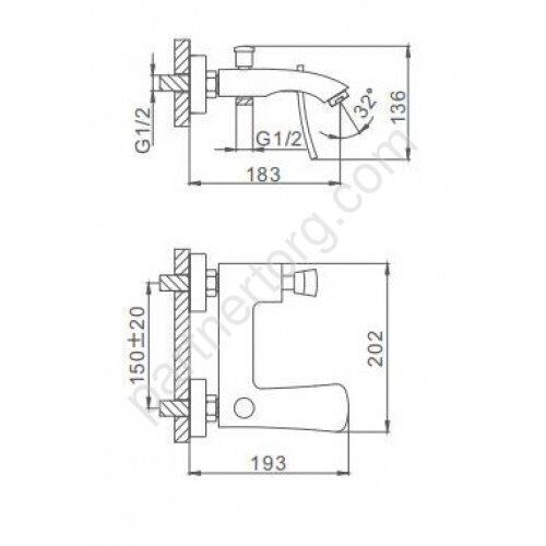 Frap F3080 смеситель для ванны хром