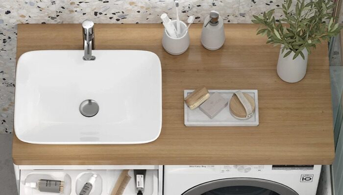 Velvex 78444 раковина накладная на столешницу 59х40,5х18 см