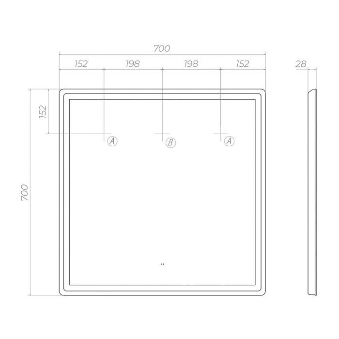 Geometry Classic 700 зеркало с LED - подсветкой для ванной комнаты