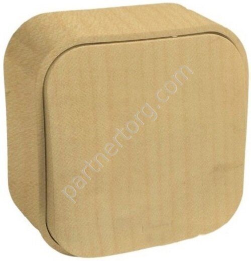 Legrand Quteo выключатель 1-клавишный 10АX 250В, цвет светлое дерево