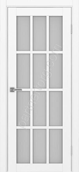 Турин 542.2222 межкомнатная дверь белый снежный со стеклом мателюкс