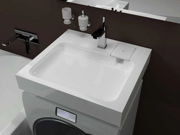 Стандарт 50 раковина из искусственного мрамора для монтажа над стиральной машиной Aquanet