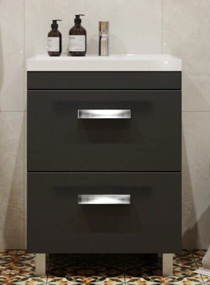 Orlando 60 Velvex напольная тумба графит для ванной комнаты с раковиной classica 60
