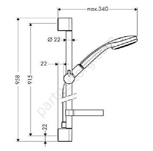 Croma 100 1jet/Unica 90cm душевой гарнитур Hansgrohe