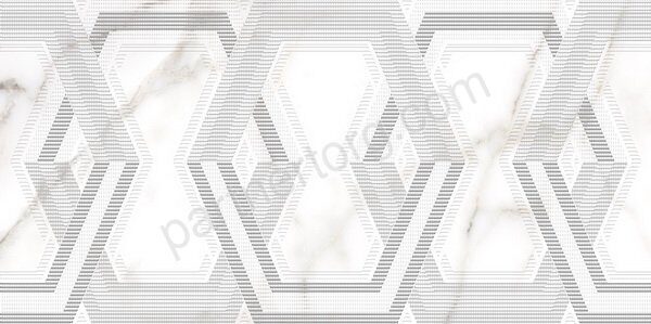 Grigio декор белый глянцевый трапеция 25х50см Alma Ceramica DWU09GRG017