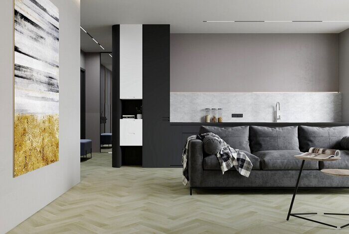 Herringbone Дуб Бирмингем 44-6191-4 Fargo SPC замковая кварцвиниловая плитка