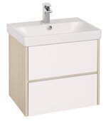 Сканди 70 см тумба белая/дуб верона для ванной комнаты с раковиной Адриана 70 Aquaton