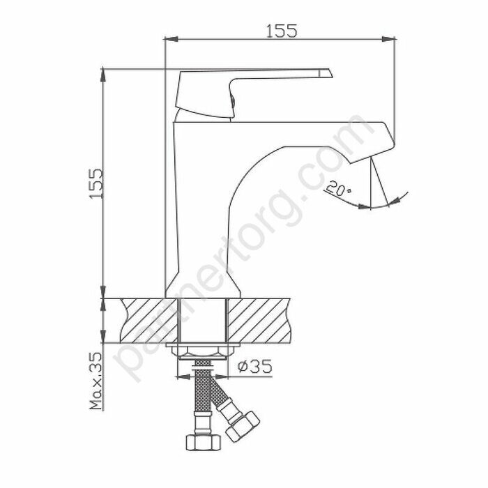 HB10804 Haiba смеситель для раковины белый/хром