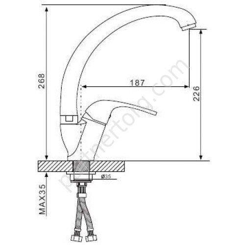 Hanm Gappo G4135 смеситель для кухни хром