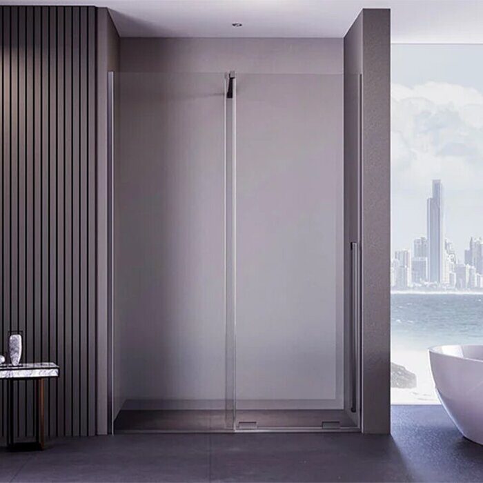 Veconi PTDW душевая дверь раздвижная 110х200 см, профиль черный