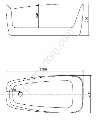 Family Trend акриловая ванна Aquanet Matt Finish 170х78см