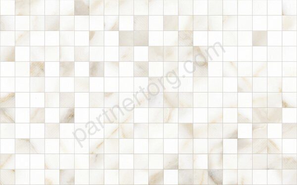 Calacatta Gold Мозаика белая глянцевая керамическая плитка 25х40см Global Tile