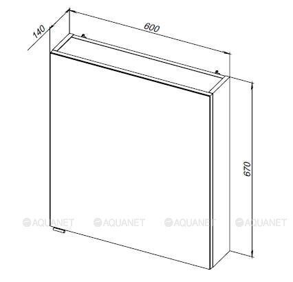 Порто 60 зеркальный шкаф белый для ванной комнаты Aquanet