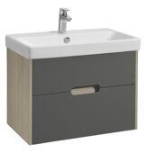 Оливия 70 см тумба подвесная дуб ойстер для ванной комнаты с раковиной Адриана 70 Aquaton