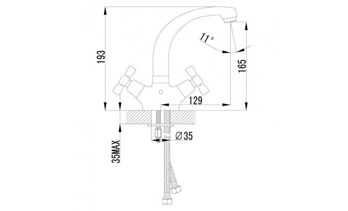 Benefit LM2507C, смеситель для раковины с поворотным изливом, хром Lemark