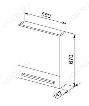 Нота 58 зеркальный шкаф белый камерино для ванной комнаты Aquanet