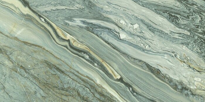 Shanti зеленый керамогранит лаппатированный Soft Sugar + цифровая граниль Global Tile 120х60см