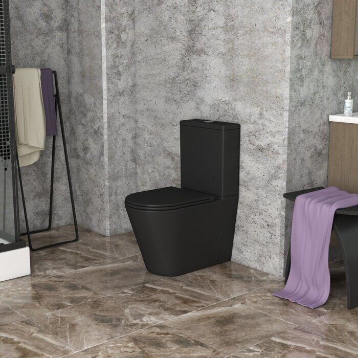 Grossman GR-4449BMSQ Black напольный безободковый унитаз Торнадо черный матовый с сидением