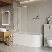 BelBagno LUCE-VF-11-90/145-P-Cr шторка на ванну 90х145 см раздвижная, стекло рифленое, профиль хром