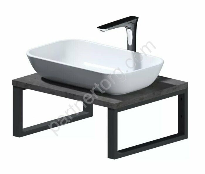 Grunge Loft Marka One Бетон темный 60см столешница для ванной комнаты под раковину настольную