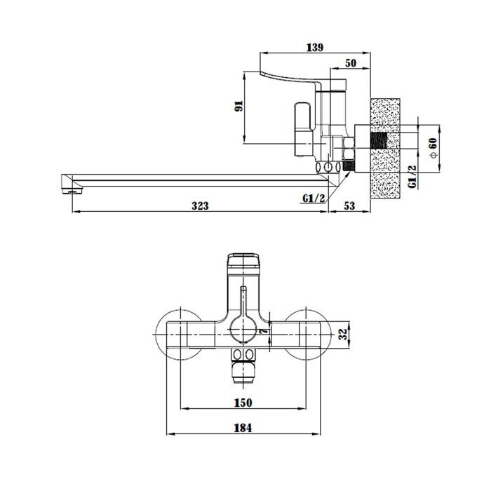 S31.22 Splenka Смеситель для ванны, хром