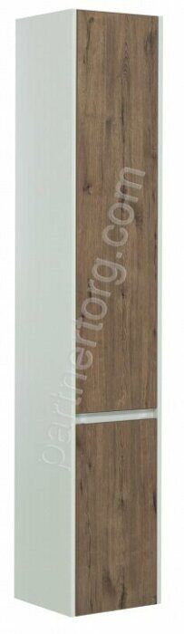 Клио 35 белый/дуб веллингтон шкаф-пенал для ванной комнаты Aquanet