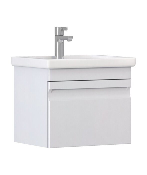Holly 500-0-1 тумба подвесная белая для ванной комнаты с умывальником Como 50