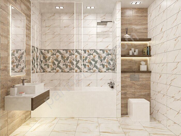 Wood настенная плитка коричневая полуматовая 20х50см Azori