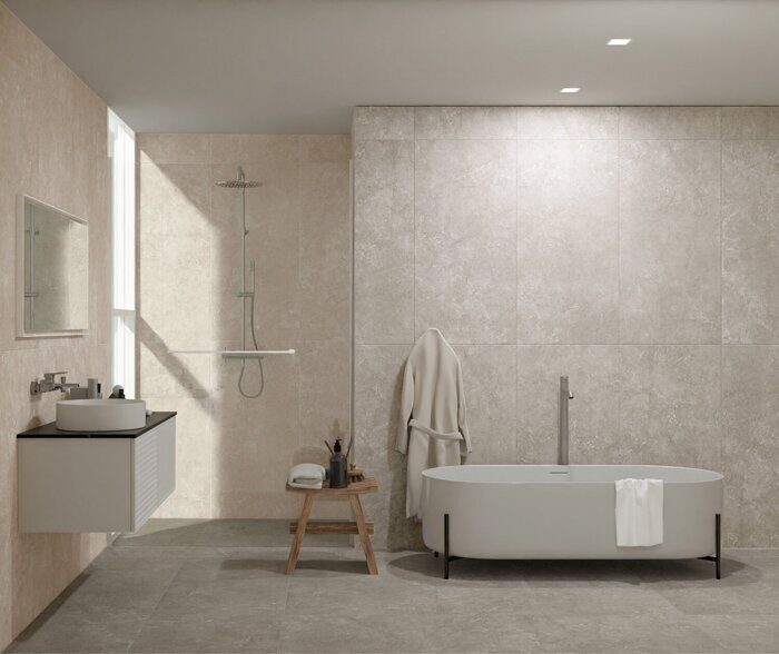 Коста-Рика серо-бежевый керамогранит матовый с сахарным эффектом Global Tile 60х120 см