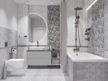 Sfumato Grey (Сфумато Грэй)  керамическая плитка Azori  фото в интерьере