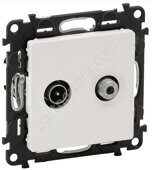 Legrand Valena Life розетка TV-SAT "звезда" 5-862МГц/0-2400МГц, с лицевой панелью, цвет белый