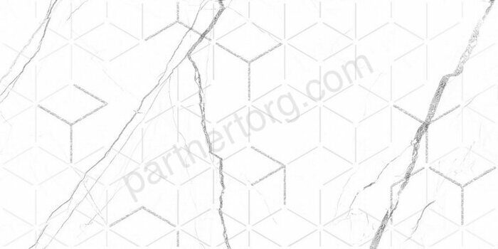 Siluet белая декоративная вставка глянцевая Global Tile 50х25см