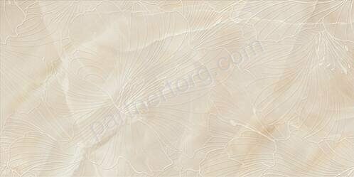 Onice Scuro Flori керамическая плитка глянцевая бежевая 31.5x63 Kerlife