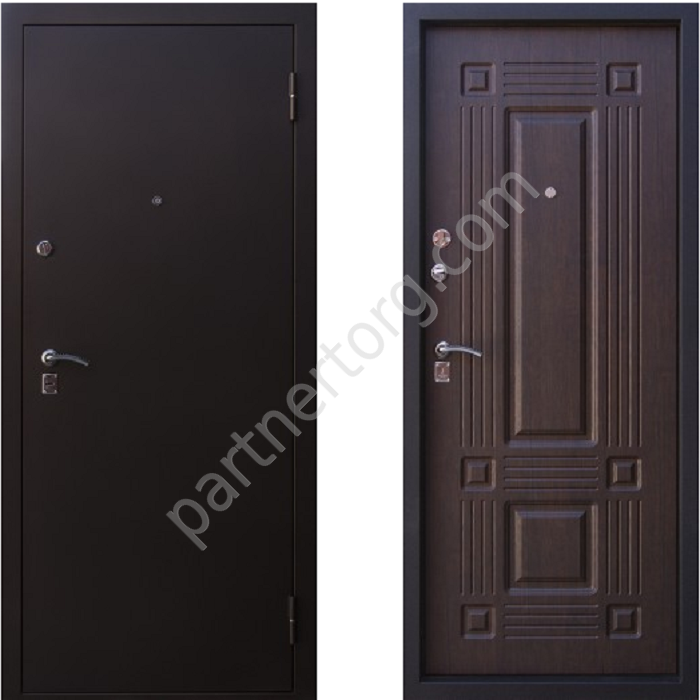 Рубин входная стальная дверь Алмаз, Шелк, Тиковое дерево