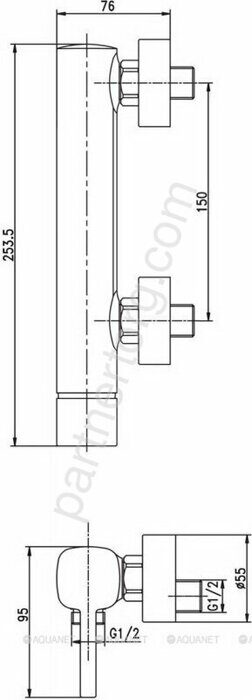 Minima AF130-30C смеситель для душа Aquanet