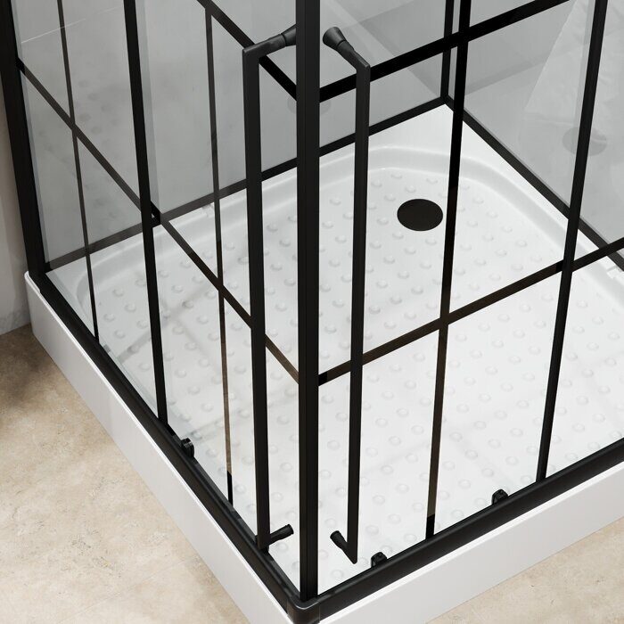 Niagara Standart ST90/15QL/KL/BKT душевая кабина  квадратная 90х90х200 см, черный профиль, прозрачное стекло, низкий поддон