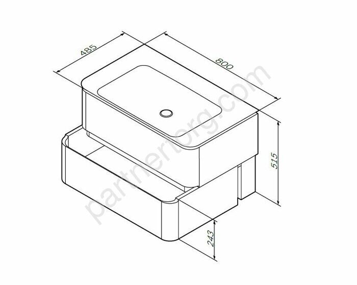 M30FHX0802NF Sensation, База под раковину, подвесная, 80 см, ящики, орех, текстурированная, шт