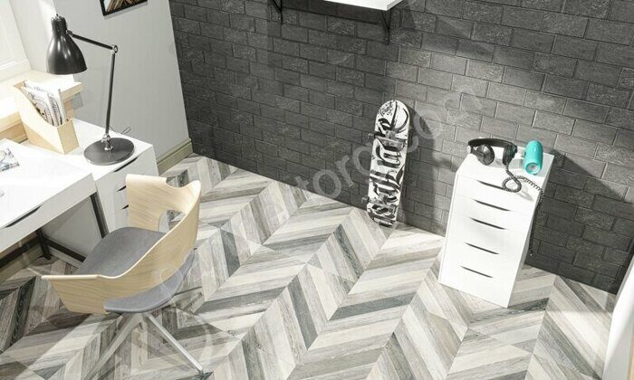 Luna/Terra Bricks Big Anthracite LN03/TE03 серый неполированный керамогранит 29х35см Estima Мозаика